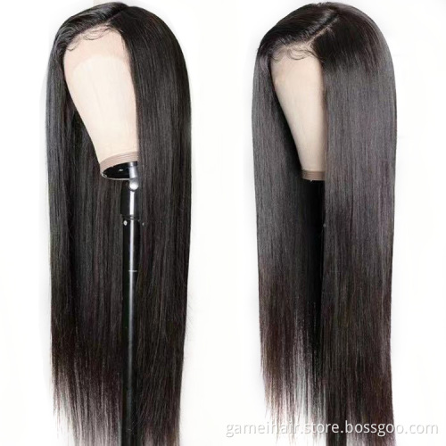Vendor Hd Transparent Swiss Lace Front Wig Human Hair 360 Lace Frontal Wig Straight Glueless Brazilian 100% Virgin Full Lace Wig